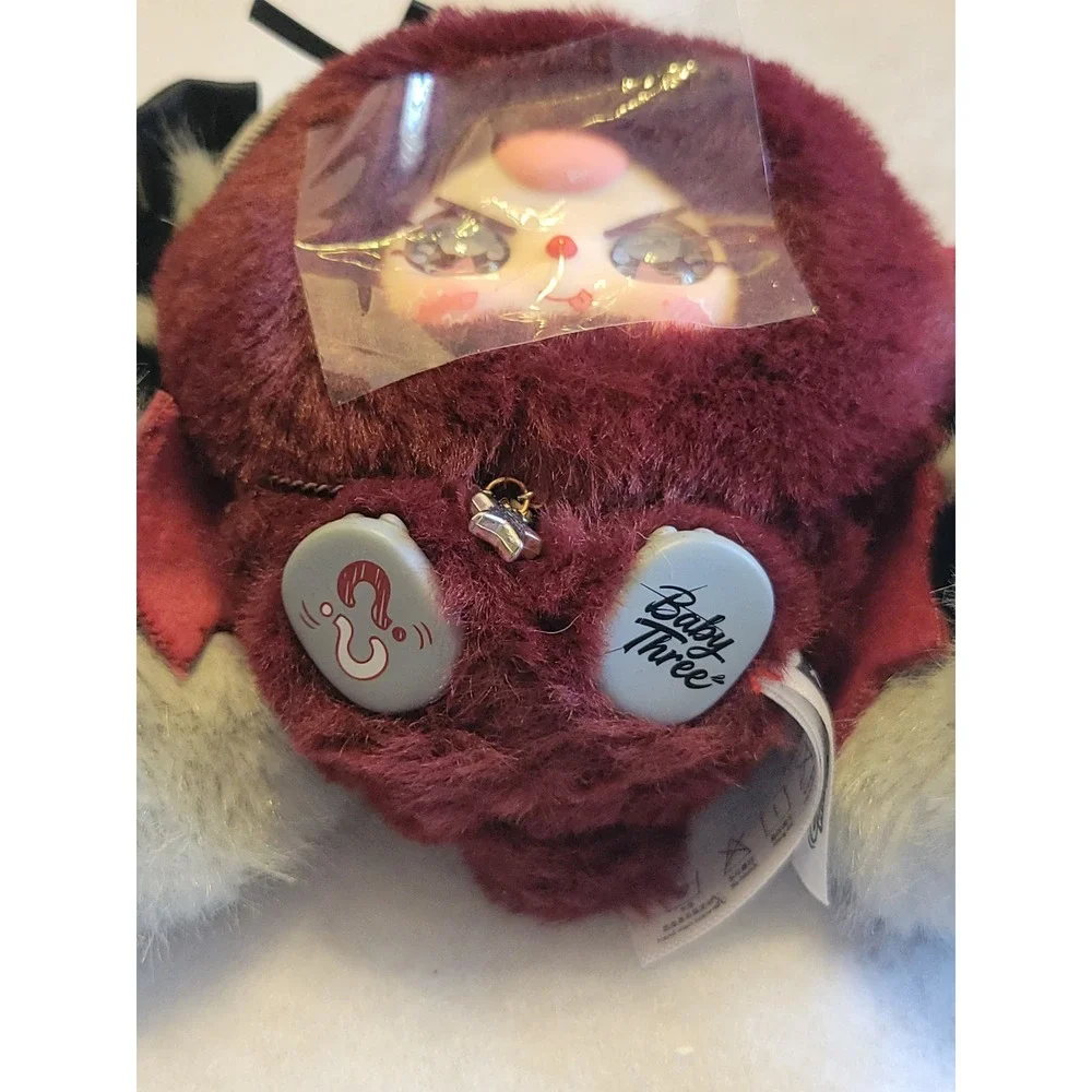 New BB3 Rebel Project Rad Rip Blind Box Confirmed Burgundy Red Plush Raccoon ear